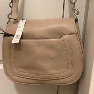 Marc Jacobs Empire City Large Leather Crossbody Saddle Bag, light tan/khaki